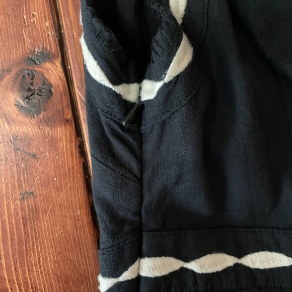 Free People Birds of A Feather Black / White Sleeveless Women's 6 Mini Dress EUC - Picture 9 of 14